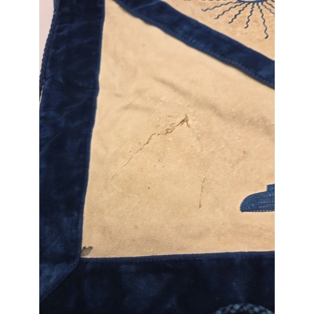 Vintage Masonic Master Mason Blue Lodge Apron w/ Eye Symbol C.E Edward I3